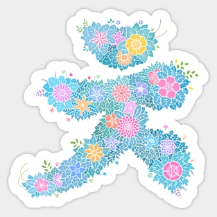 "ㅊ" Floral Letter Hangeul Sticker